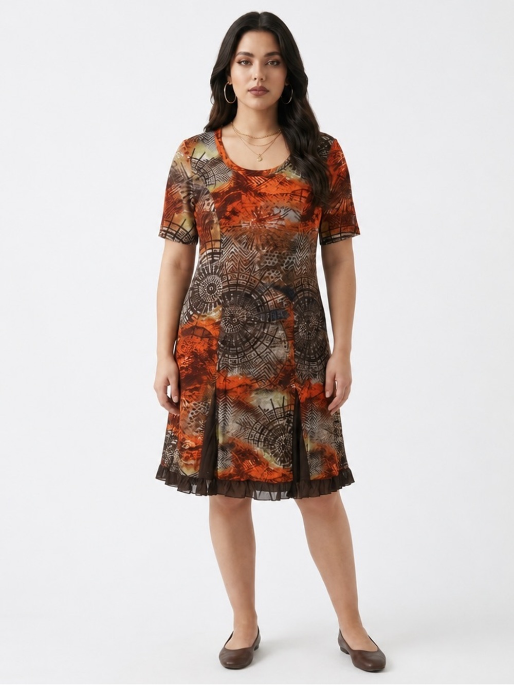 Knee length mesh dress